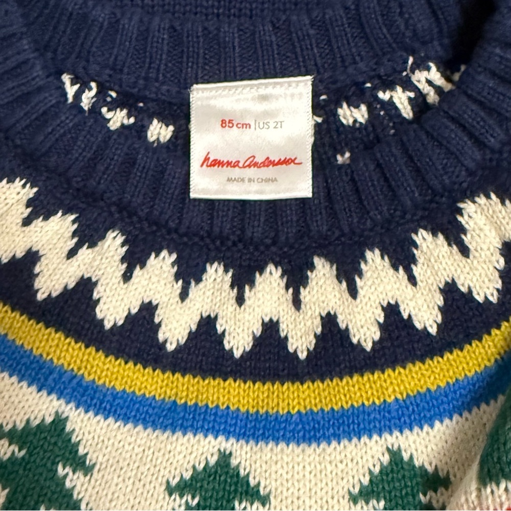 Hanna Andersson Winter Solstice Fairisle Christmas Tree Sweater Dress Size 2T - Picture 5 of 5